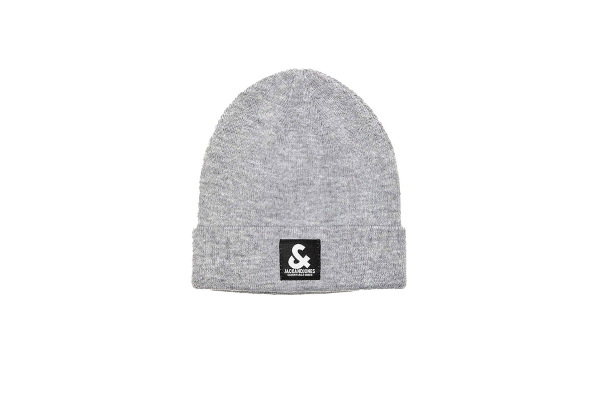 Jack And Jones Jacback To School Beanie Σκουφάκι Χειμερινό (12215849 LIGHT GREY MELANGE) Γκρί
